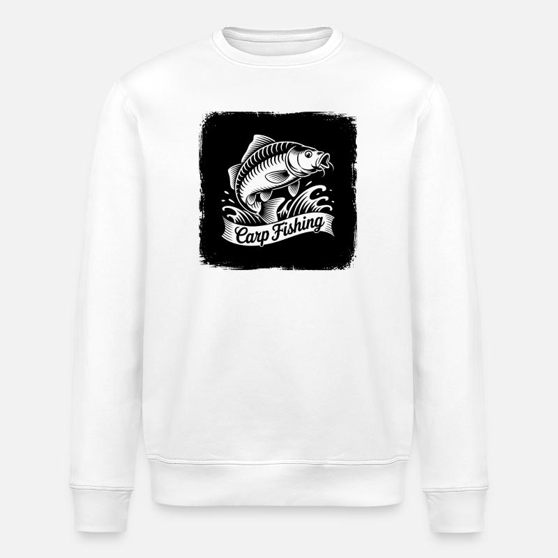 Karpfen Angeln - Stanley/Stella Unisex Bio-Sweatshirt ROLLER - Weiß
