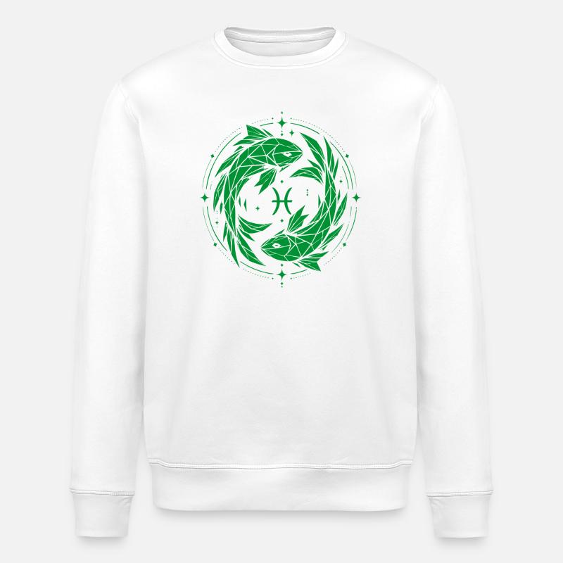 Symbole des Poissons – Doux & Moderne - Sweat bio ROLLER Stanley/Stella Unisexe - blanc