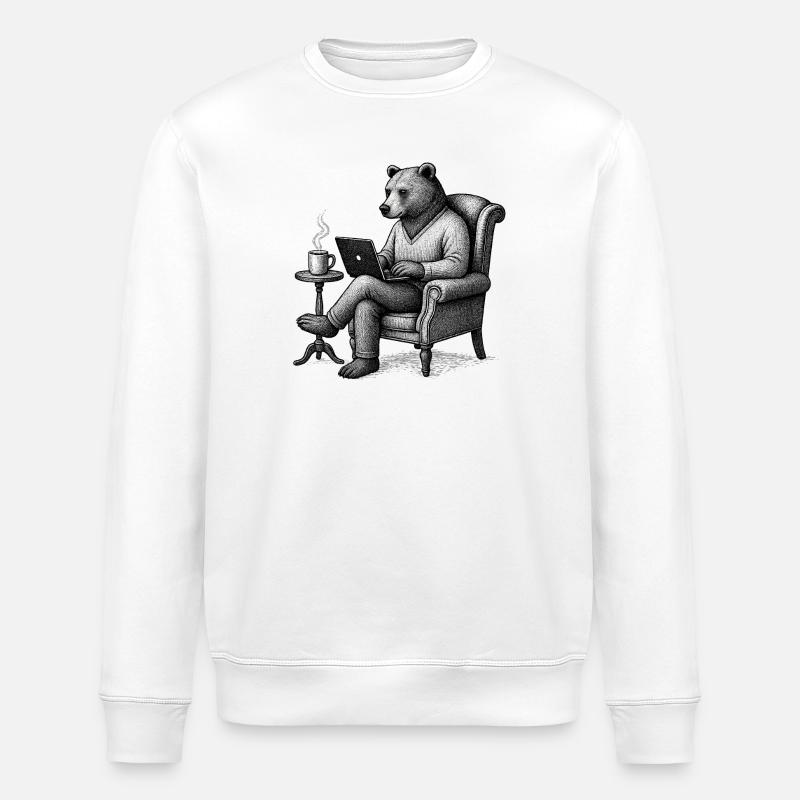 Salon Portable Bear CEO - Sweat bio ROLLER Stanley/Stella Unisexe - blanc