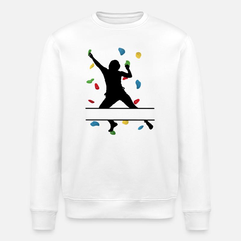 Climbing Wall Man – Custom Climber - Stanley/Stella ROLLER Unisex Organic Sweatshirt - white