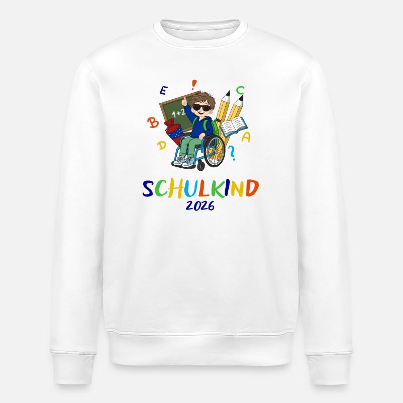 Schulkind 2026: Bunte Inklusion - Stanley/Stella Unisex Bio-Sweatshirt ROLLER - Weiß