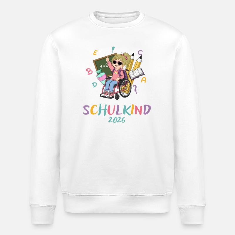 Schulkind Power 2026 - Stanley/Stella Unisex Bio-Sweatshirt ROLLER - Weiß