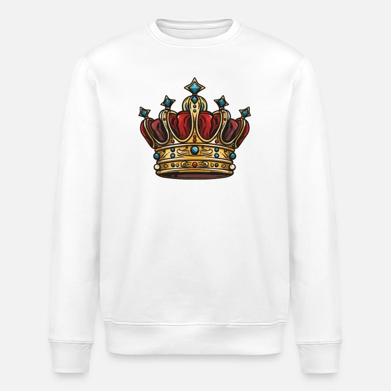 Crown Symbol - Stanley/Stella ROLLER Unisex Organic Sweatshirt - white
