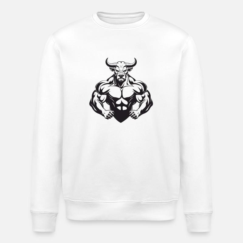 Muscles de taureau Taureau - Sweat bio ROLLER Stanley/Stella Unisexe - blanc