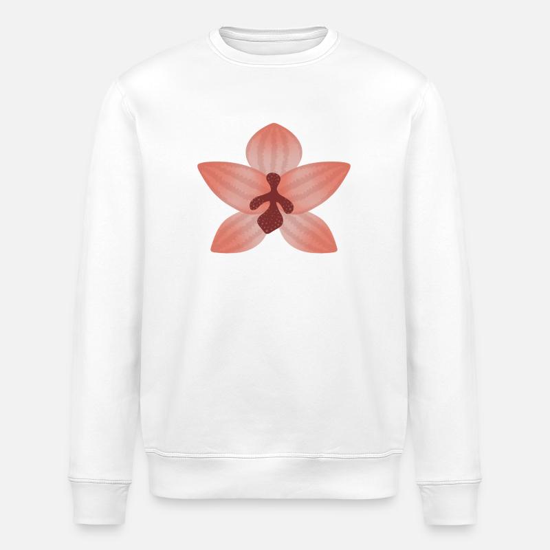 Fleur d’orchidée pastel - Sweat bio ROLLER Stanley/Stella Unisexe - blanc