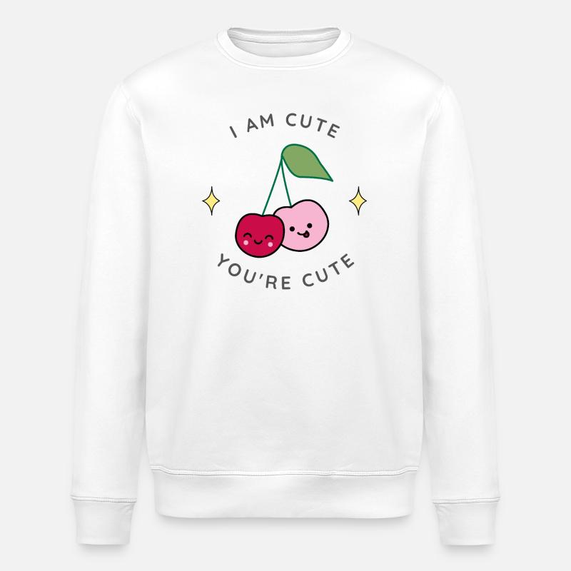 Duo Cerises Mignon - Sweat bio ROLLER Stanley/Stella Unisexe - blanc