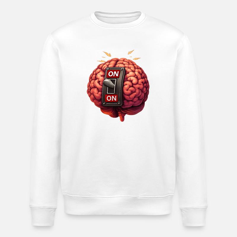 Cerveau en marche - toujours - Sweat bio ROLLER Stanley/Stella Unisexe - blanc