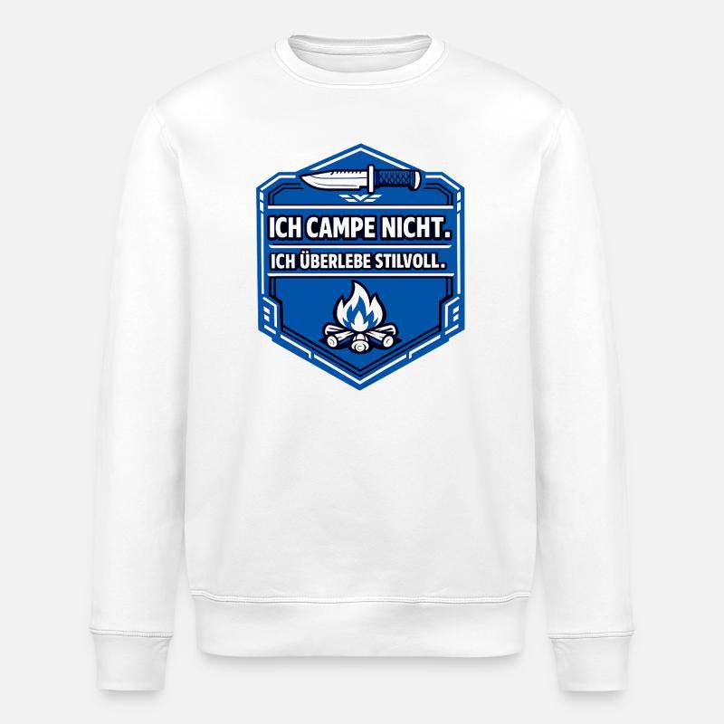 Ich mag halt Camping - Stanley/Stella Unisex Bio-Sweatshirt ROLLER - Weiß