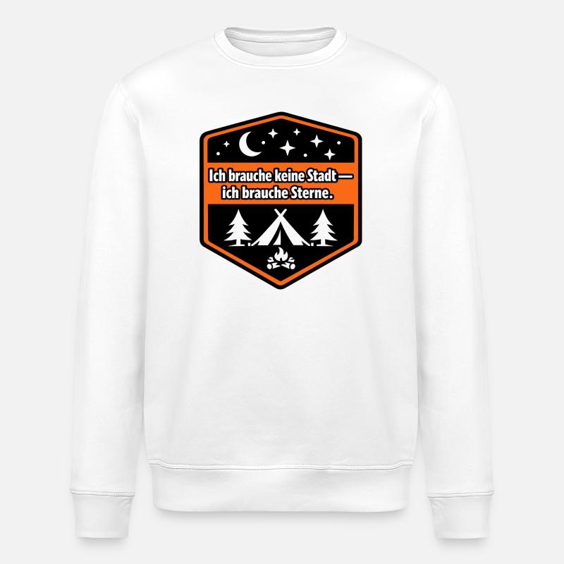 Camper Van, Kastenwagen, Wohnmobil - Stanley/Stella Unisex Bio-Sweatshirt ROLLER - Weiß