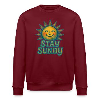 Stay Sunny Crayon Sonne Illustration - Stanley/Stella Unisex Bio-Sweatshirt ROLLER - Weiß - Vorne - Nik (191cm)