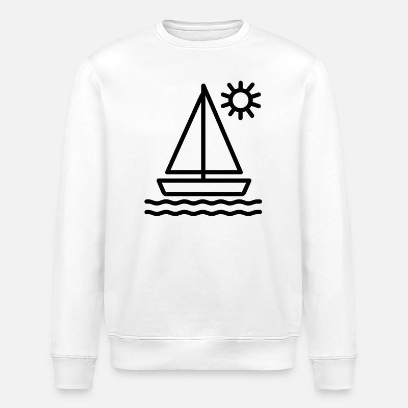 sailing ship - Stanley/Stella ROLLER Unisex Organic Sweatshirt - white