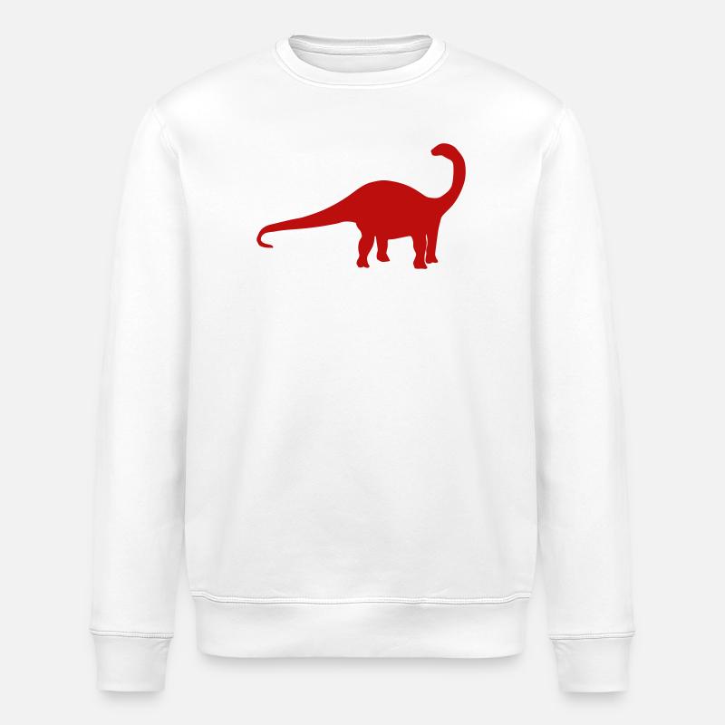 Brontosaurus Silhouette - Stanley/Stella Unisex Bio-Sweatshirt ROLLER - Weiß