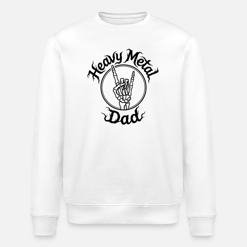 heavy metal dad - Stanley/Stella ROLLER Unisex Organic Sweatshirt - white