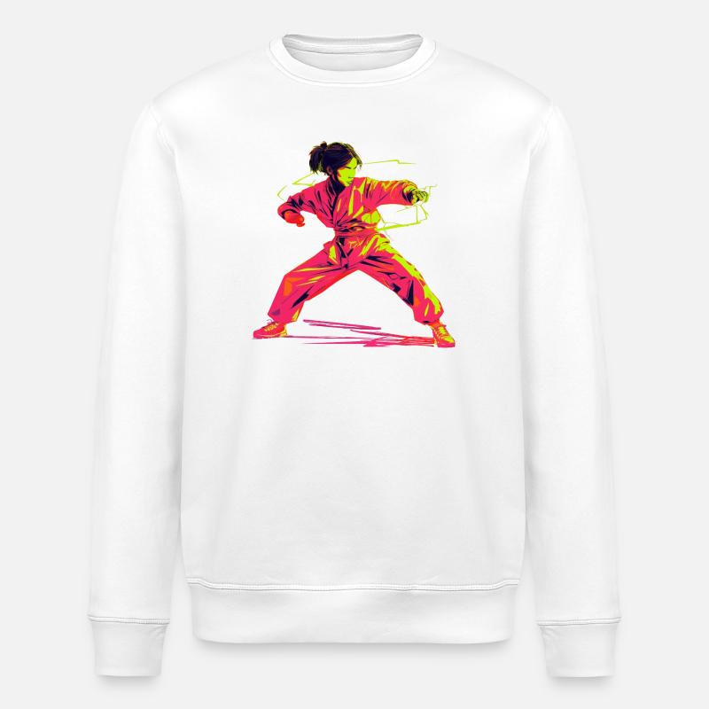 Karate Girl Rétrowave - Sweat bio ROLLER Stanley/Stella Unisexe - blanc