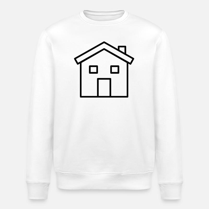 House Outline - Stanley/Stella ROLLER Unisex Organic Sweatshirt - white