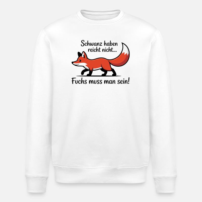 Roter Fuchs Cartoon-Illustration - Stanley/Stella Unisex Bio-Sweatshirt ROLLER - Weiß