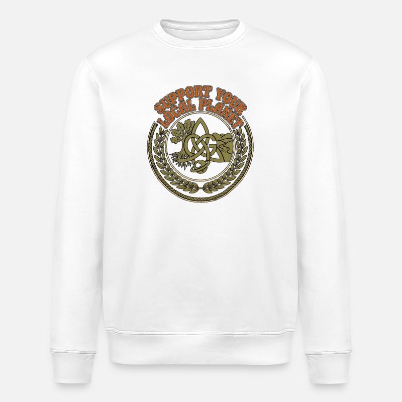 Support Your Local Planet - Stanley/Stella ROLLER Unisex Organic Sweatshirt - white