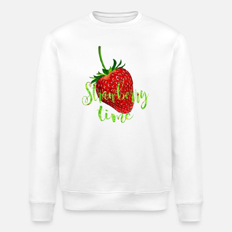 Fraise avec expression - Sweat bio ROLLER Stanley/Stella Unisexe - blanc