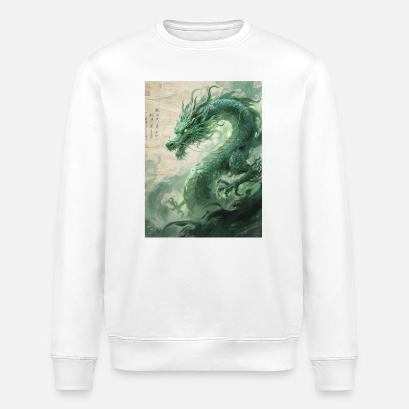 Der Smaragdwächter: Qinglong – Ewige Kraft - Stanley/Stella Unisex Bio-Sweatshirt ROLLER - Weiß