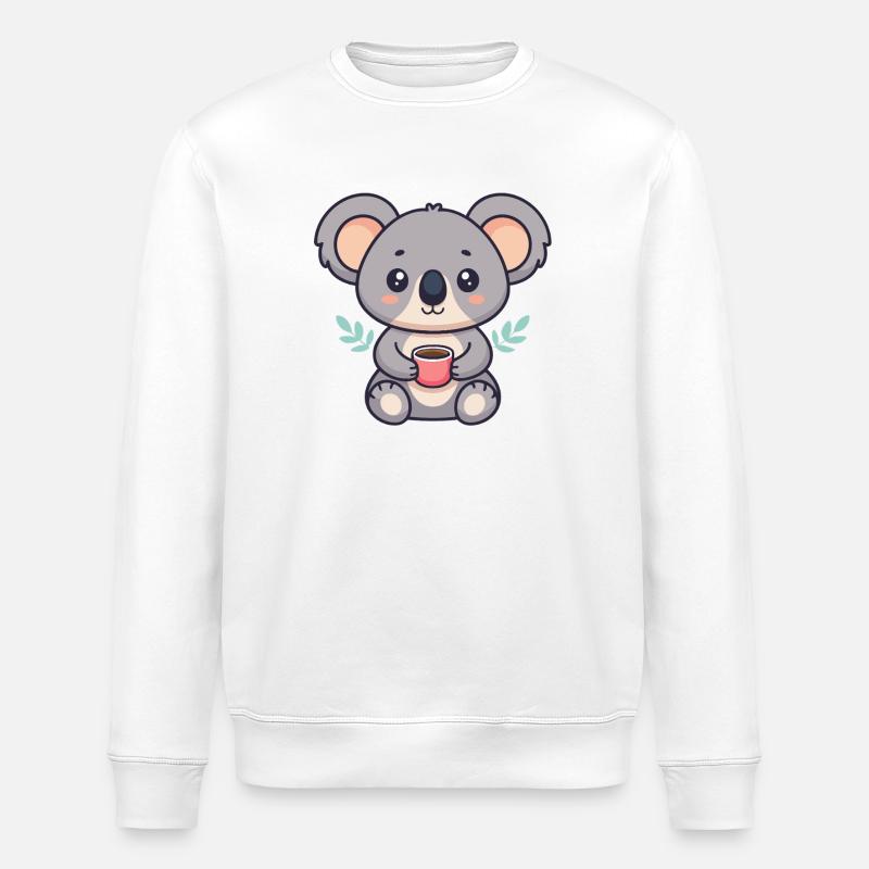Koala Café Doux - Sweat bio ROLLER Stanley/Stella Unisexe - blanc