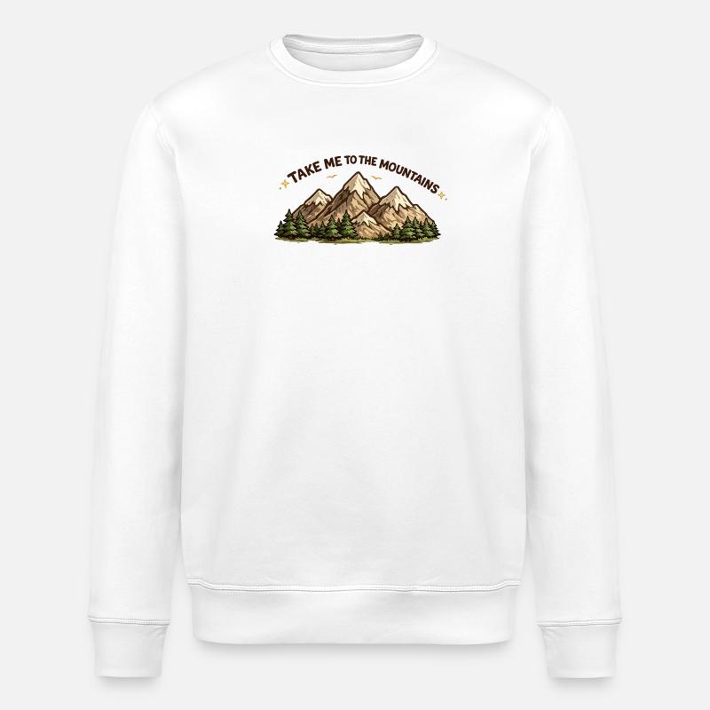 Take me to the Mountains - Stanley/Stella ROLLER Unisex Organic Sweatshirt - white