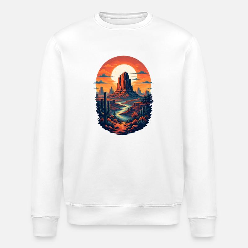 Canyon bei Sonnenuntergang - Stanley/Stella Unisex Bio-Sweatshirt ROLLER - Weiß