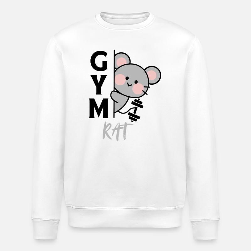 Kawaii Coin Mouse - Stanley/Stella ROLLER Unisex Organic Sweatshirt - white