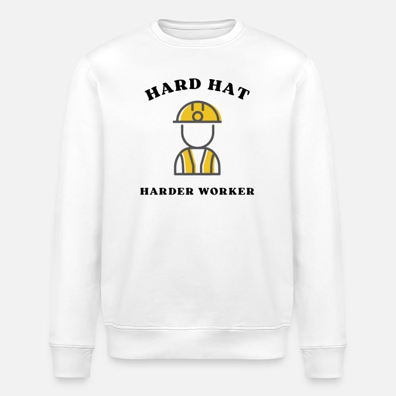 Baustellenheld Silhouette - Stanley/Stella Unisex Bio-Sweatshirt ROLLER - Weiß