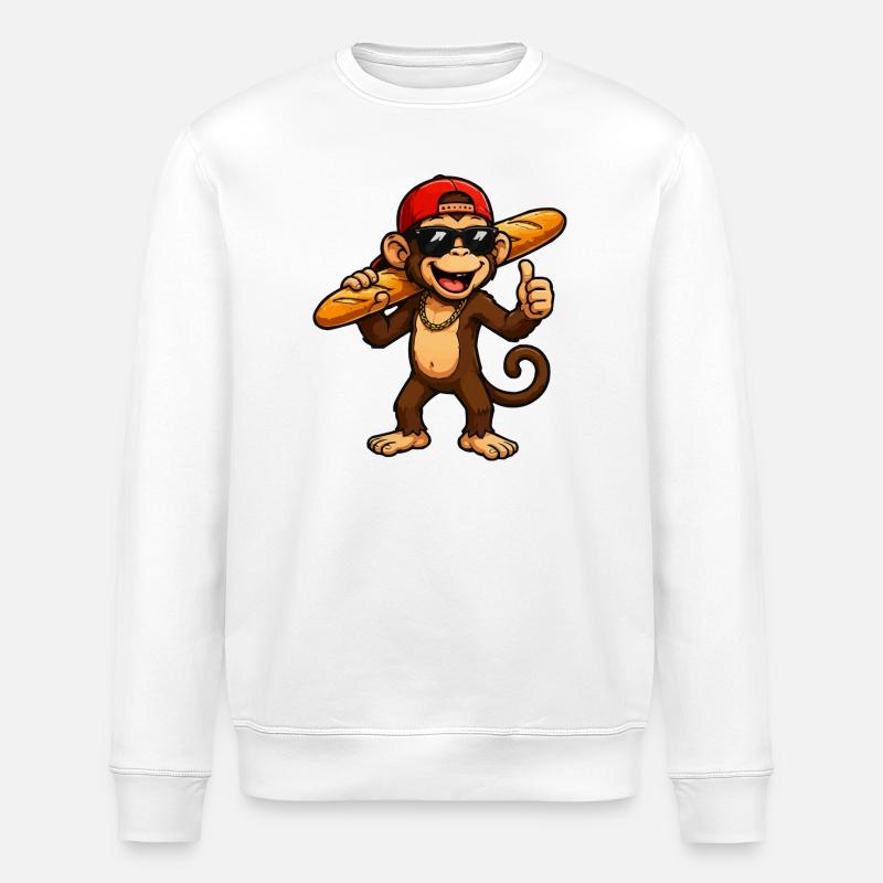 Singe-Baguette-Cool - Sweat bio ROLLER Stanley/Stella Unisexe - blanc