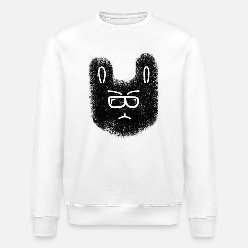 Lapin nerd avec des lunettes - Sweat bio ROLLER Stanley/Stella Unisexe - blanc