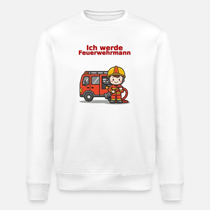 Ich werde Feuerwehrmann – Süßes Feuerwehr-Shirt  - Stanley/Stella Unisex Bio-Sweatshirt ROLLER - Weiß