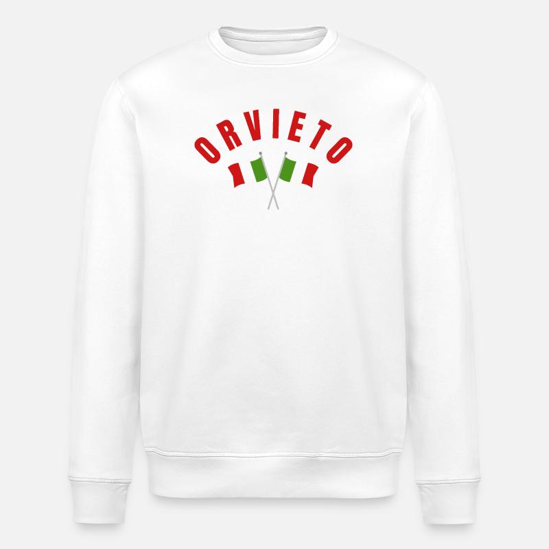 Orvieto Italian Flags - Stanley/Stella ROLLER Unisex Organic Sweatshirt - white