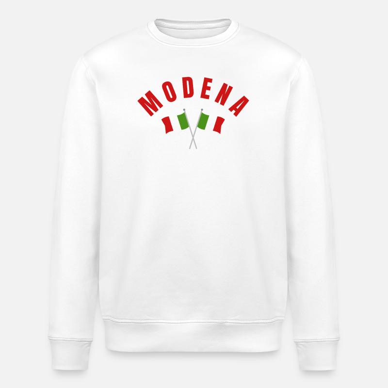 Modène avec drapeaux italiens croisés - Sweat bio ROLLER Stanley/Stella Unisexe - blanc