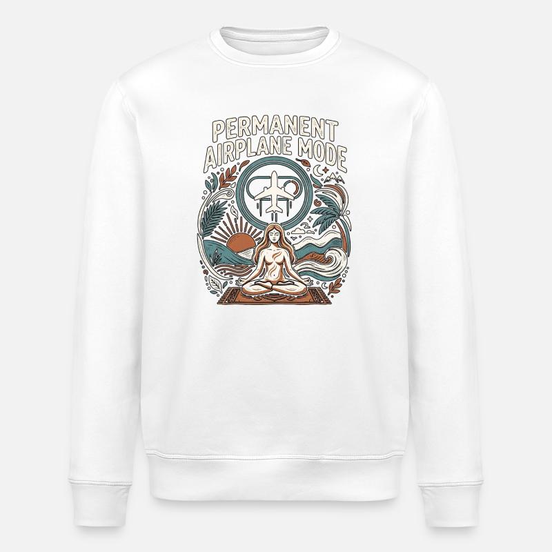 Mode Yoga Air Plane - Sweat bio ROLLER Stanley/Stella Unisexe - blanc