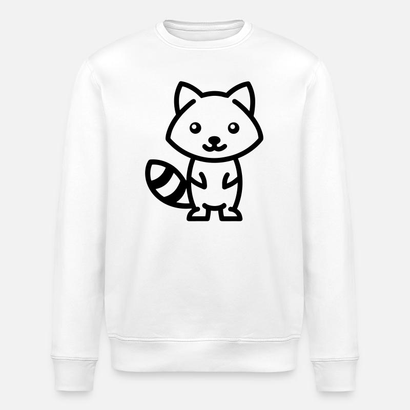 Waschbär - Stanley/Stella Unisex Bio-Sweatshirt ROLLER - Weiß