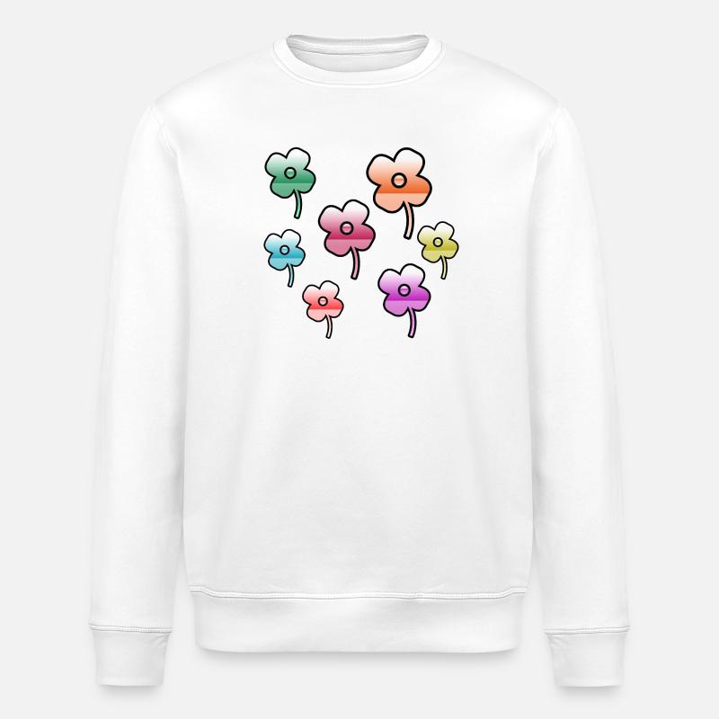 Flowers - Stanley/Stella ROLLER Unisex Organic Sweatshirt - white