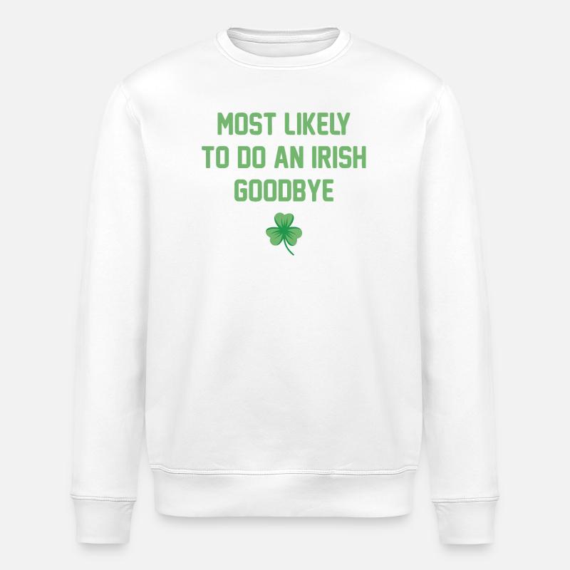 Irischer Goodbye Shamrock Tee - Stanley/Stella Unisex Bio-Sweatshirt ROLLER - Weiß
