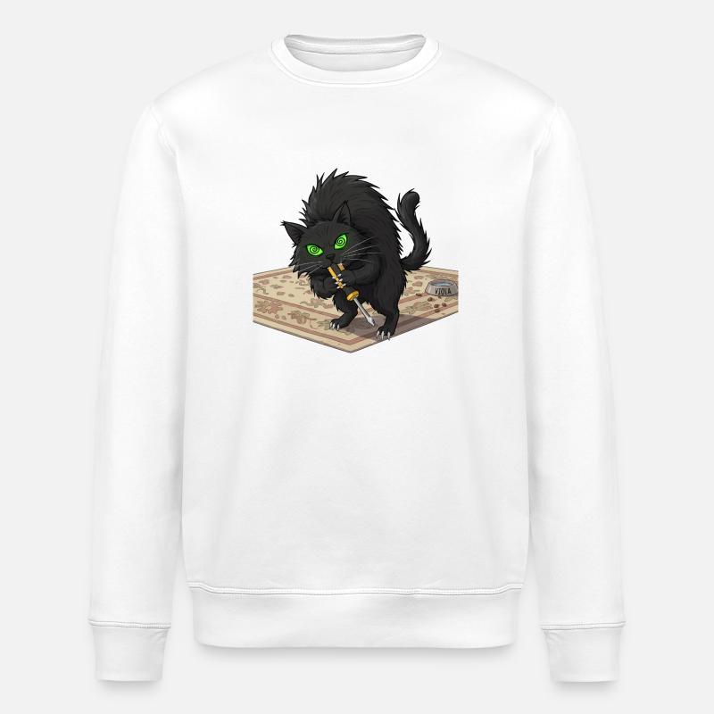 Aggro Cat on Persian Rug - Stanley/Stella ROLLER Unisex Organic Sweatshirt - white