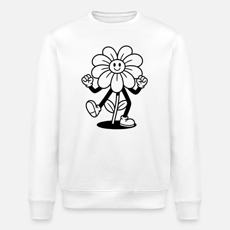 fleur - Sweat bio ROLLER Stanley/Stella Unisexe - blanc