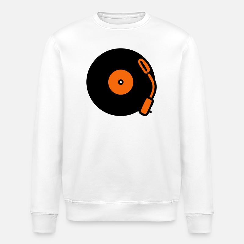 Schallplatte Plattenspieler Vinyl - Stanley/Stella Unisex Bio-Sweatshirt ROLLER - Weiß