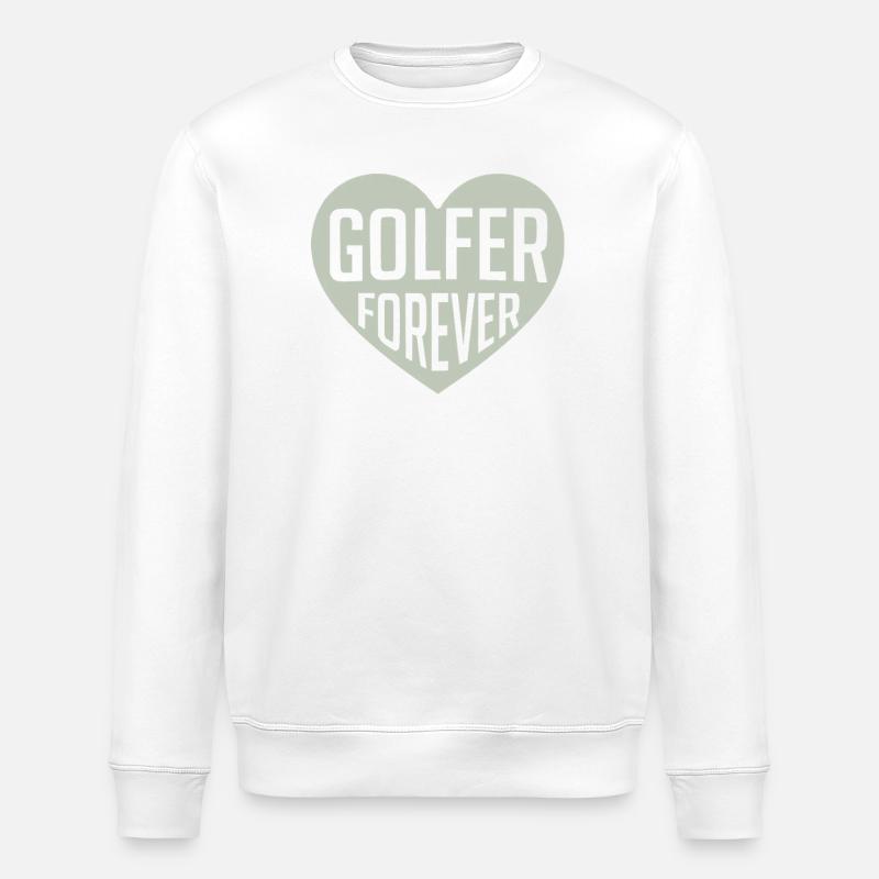 Golfer Forever Heart - Stanley/Stella ROLLER Unisex Organic Sweatshirt - white