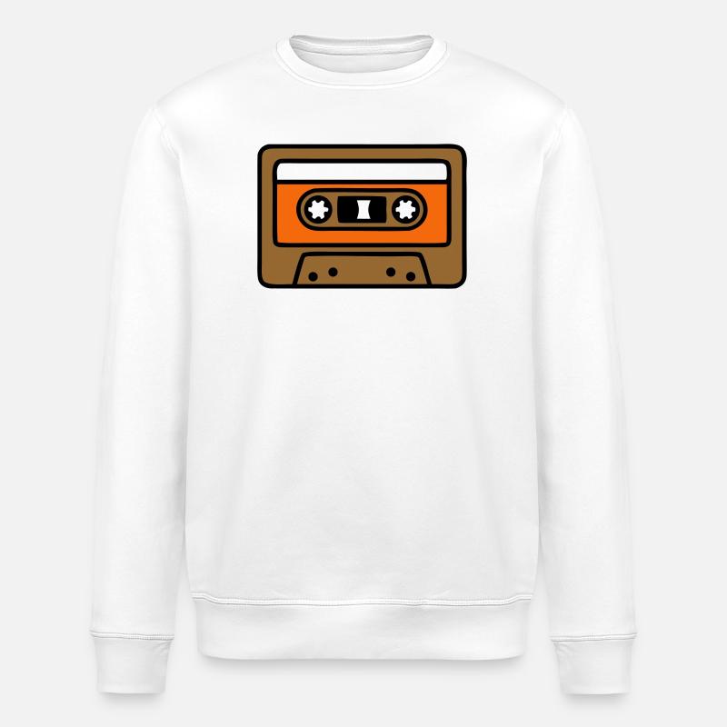 Retro Cassette Mixtape 90s Icon - Stanley/Stella ROLLER Unisex Organic Sweatshirt - white