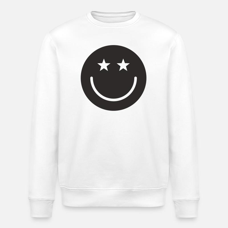 Smiley Design – Minimal & Positive - Stanley/Stella ROLLER Unisex Organic Sweatshirt - white