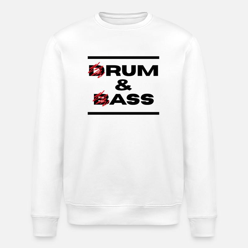 Drum & Bass / Rum & Ass (Schwarze Buchstaben) - Stanley/Stella Unisex Bio-Sweatshirt ROLLER - Weiß