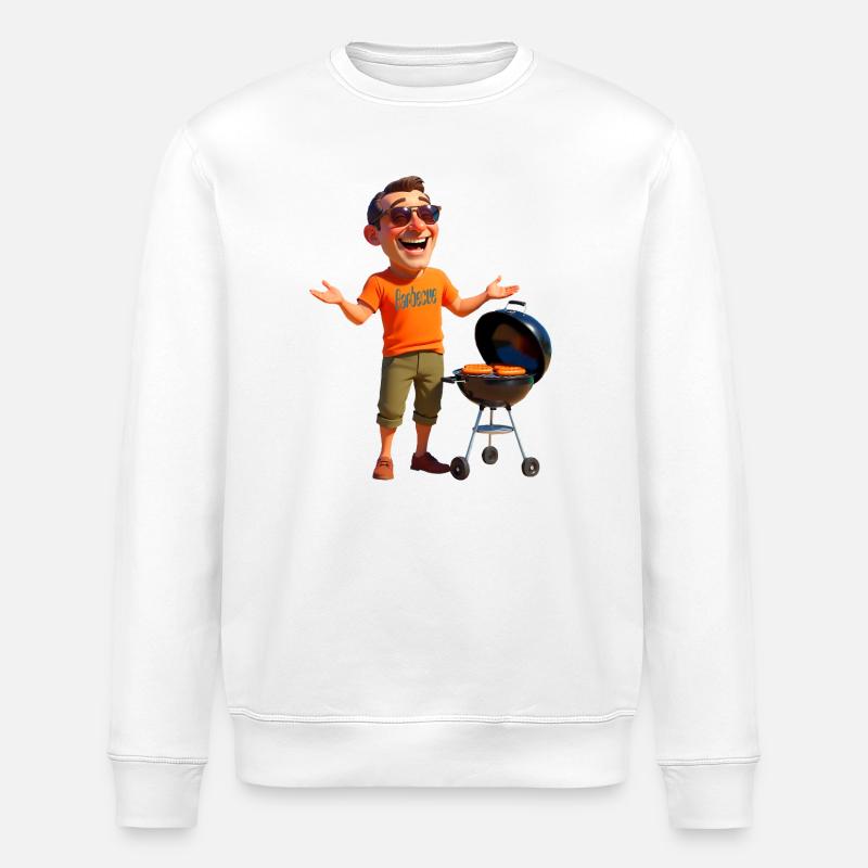 Grilling sausages - Stanley/Stella ROLLER Unisex Organic Sweatshirt - white