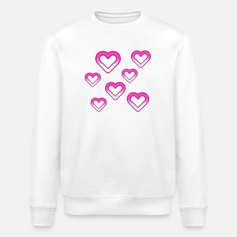 Hearts - Stanley/Stella ROLLER Unisex Organic Sweatshirt - white