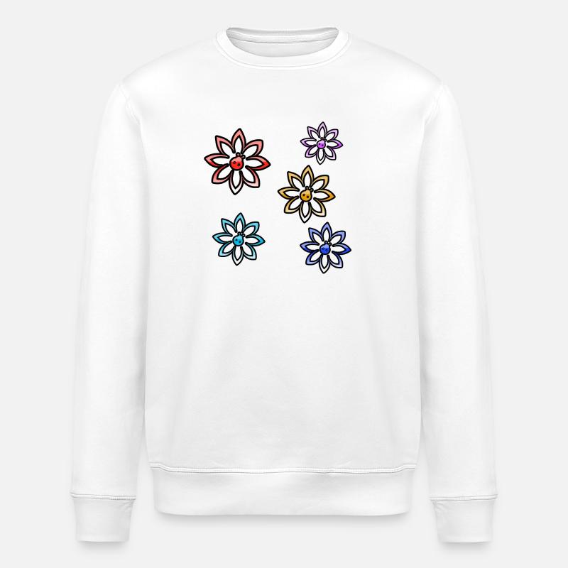 Flowers - Stanley/Stella ROLLER Unisex Organic Sweatshirt - white