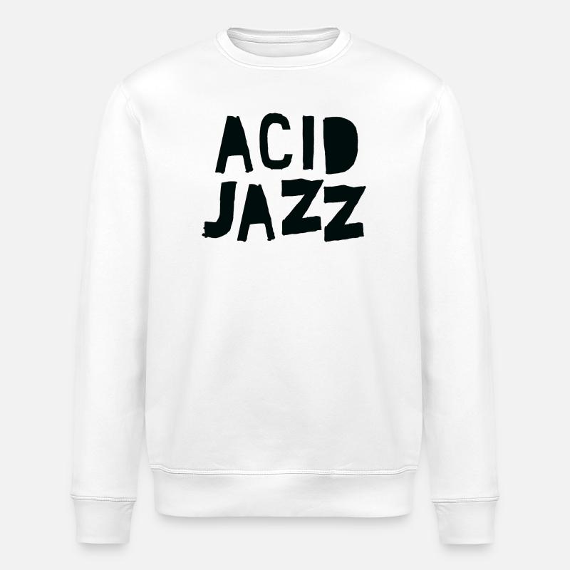 Acid Jazz Fetter Pinseltext - Stanley/Stella Unisex Bio-Sweatshirt ROLLER - Weiß