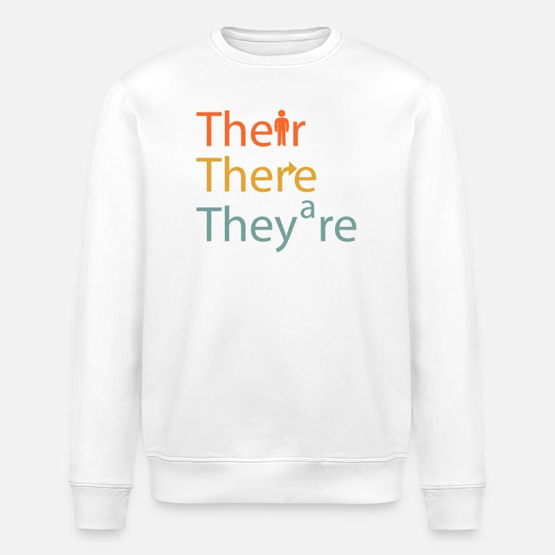 Pronomen-Trio Typografisches Rätsel - Stanley/Stella Unisex Bio-Sweatshirt ROLLER - Weiß
