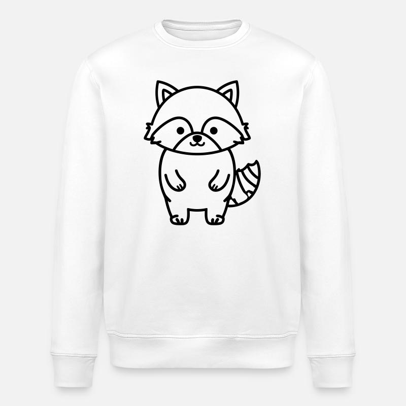 raccoon - Stanley/Stella ROLLER Unisex Organic Sweatshirt - white